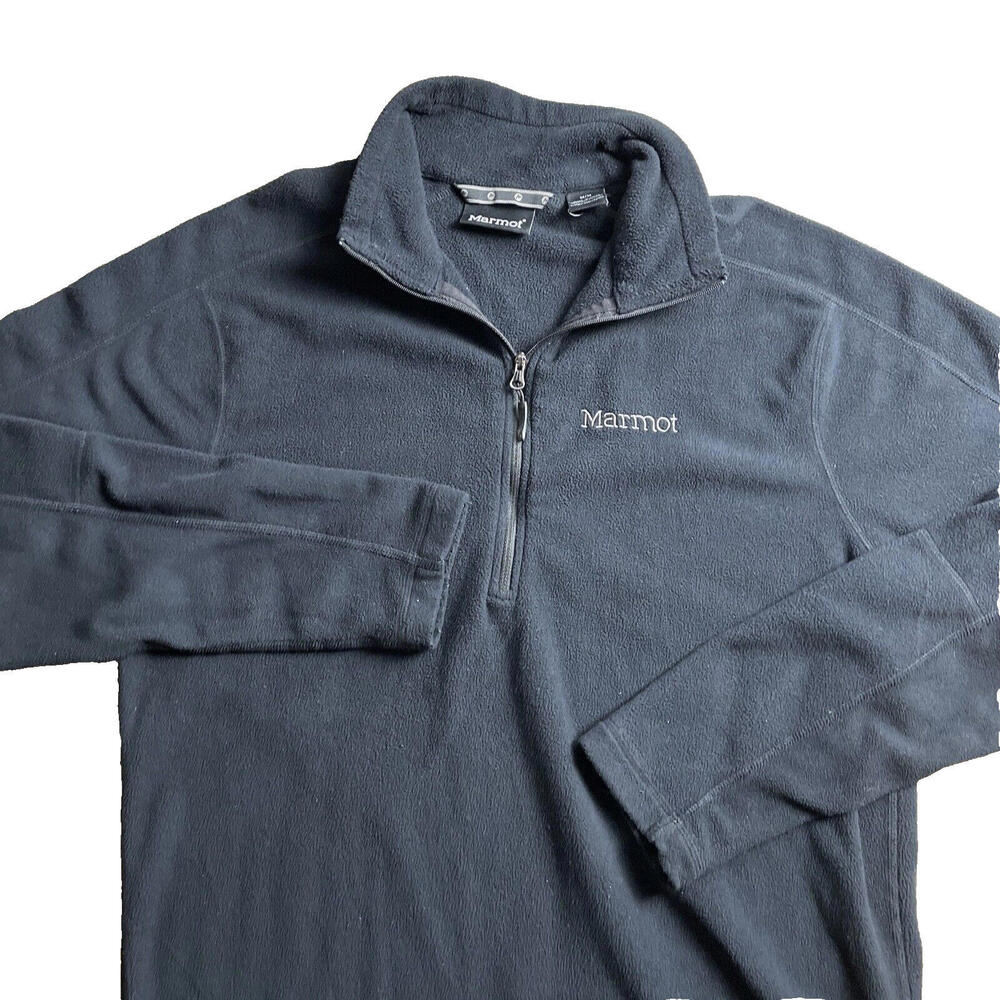 Marmot Black Lightweight Fleece Pullover Jacket 1/4 Zip Men's Medium